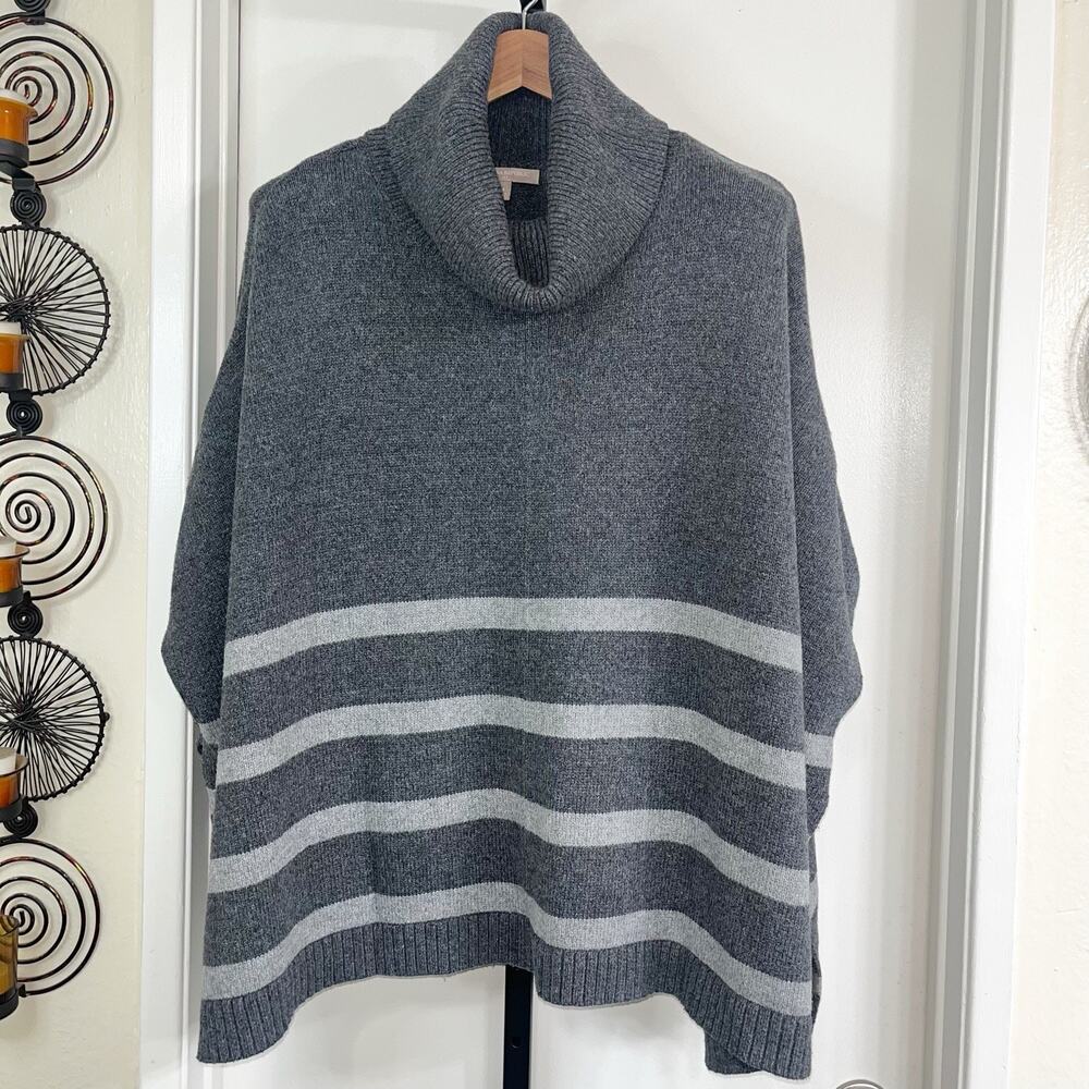 Banana Republic Womens Cotton Wool Blend  Poncho Old Money Preppy - Gray, Size M